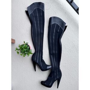 Report Signature Stein Thigh High Boots 7.5 Black Stretch Stiletto Heel Chic